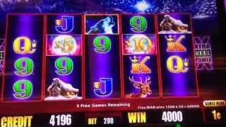 Timber Wolf Deluxe Slot Machine5 x 10 BONUS BIG WIN! $2.00 bet x 377