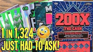 BIG WIN! 1 in 1,324  Just Had to ASK  $120 TEXAS LOTTERY Scratch Offs
