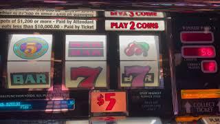 Double Five Times - Triple Red White & Blue - OLD SCHOOL High Limit Slot Play