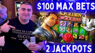$100 Max Bets & 2 JACKPOTS On High Limit Slots