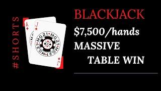 BLACKJACK $19K TABLE WIN with $7500 Hand Played #Shorts
