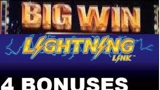 BIG WIN COMPILATION - Lightning Link Slot Machine Bonus (4 clips)