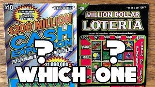 WHICH ONE WINS? Million Dollar Loteria OR Cash Explosion!  TEXAS LOTTERY Scratch Off Ticket