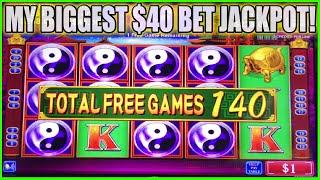 MY BIGGEST JACKPOT EVER ON $40 BET! MASSIVE WIN CHINA SHORES HIGH LIMIT SLOT MACHINE