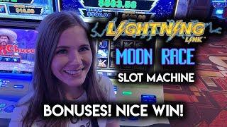 Winning on Lightning Link Moon Race Slot Machine!! Free Spins and Hold & Spin BONUSES!!