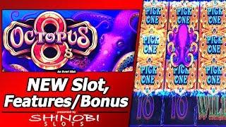 Octopus 8's Slot - Live Play, Big Win Bonus and Wild Feature in new Everi title