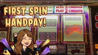 First Spin Handpay! Old School Pinball, Double Top Dollar and More 3 Reel Vegas Slot Machines!