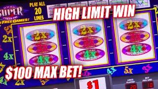 MASSIVE JACKPOT CAUGHT ON CAMERA  SUPER TIMES PAY HIGH LIMIT SLOTS