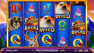EAGLE BUCKS Video Slot Casino Game with an EAGLE BUCKS FREE SPIN BONUS