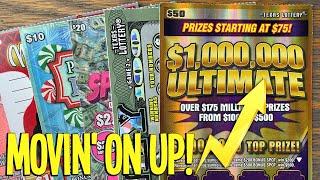 Movin' on UP! ↑ $50 $1,000,000 Ultimate  $190 TEXAS LOTTERY Scratch Offs