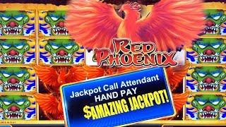 HIGH LIMIT SLOT PLAY  SUPER RED PHOENIX  LOWERED THE BET AND JACKPOT!