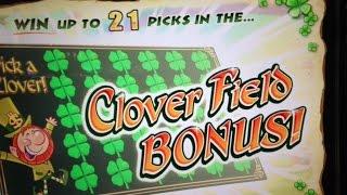 NEVER SEEN BEFORE Green Clover Feature- Mega Win!!! WMS Land of Luck slot