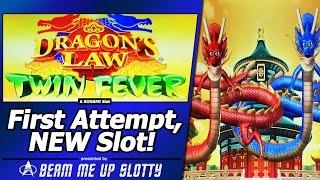 Dragon's Law Twin Fever Slot - First Attempt, Live Play/Dragon Feature in New Konami game