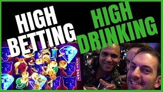 HIGH LIMIT Late Night #BRUNK in Vegas!  It doesn't get any worse than that!  Slot Fun w BC