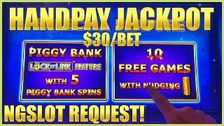 HIGH LIMIT SUPERLOCK Lock It Link Piggy Bankin' HANDPAY JACKPOT $30 BONUS EPIC COMEBACK For NG Slot