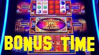 Wonder 4 Live Play max bet $7.25 with BONUS FREE SPINS on POMPEII Slot Machine