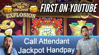 JACKPOT HANDPAY! NEW Dancing Drums Explosion! Low Bets can WIN BIG TOO!