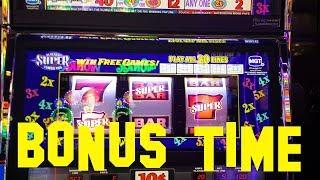Super Times Pay live play $10.00/spin with BONUS FREE GAMES Slot Machine