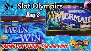 High Limit Mystical Mermaid + Twin Win! Can I Win More Gold than Michael Phelps? Slot Olympics Day 2