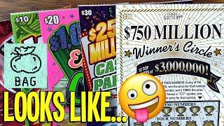 LOOKS LIKE  $30 Cash Party + $30 Winner's Circle  $150 TEXAS LOTTERY Scratch Offs
