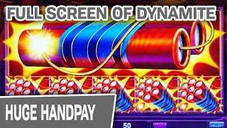 FULL SCREEN OF DYNAMITE  Lock It Link = MASSIVE Slot Machine Jackpot! FOUR Handpays Total!