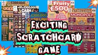 Exciting gameMONOPOLYFRUITY £500sCASH BOLTCASH LINESSCRABBLE CASHWORDSmmmmmmMMM..