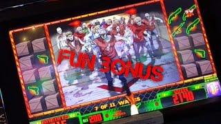 Zombie Outbreak - Fun Zombie Escape Bonus w/ live play - Slot Machine Bonus