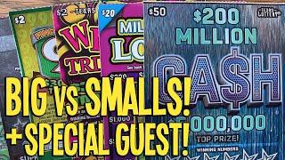 LOTS OF WIN$! BIG vs SMALLS +  SPECIAL GUEST!  $110 TEXAS LOTTERY Scratch Offs