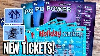 NEW TICKET WINS with Mrs. Fixin!  5X Holiday Cheer + 5X Power 5s  TEXAS LOTTERY Scratch Offs