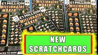 NEW SCRATCHCARDS...." MILLIONAIRE MAKER "NEW £5 SCRATCHCARDS..AND BLACK & GOLD...AND HOT MONEY