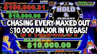 Chasing Every $10,000 Maxed Out Major Jackpot in Las Vegas!  High Limit Lightning Cash High Stakes