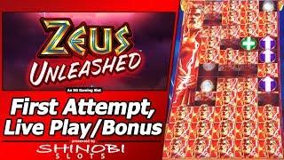 Zeus Unleashed Slot - First Attempt, Live Play, Re-Spins and Bonus