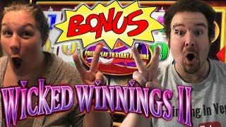 Wicked Winnings 2 FAST CASH 2 BONUS ROUNDS NICE WIN Live Play II Slot Machine