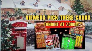SCRATCHCARDS...VIEWERS  CAN PICK THERE CARDS FOR SUNDAY
