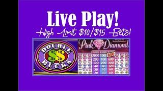 HIGH STAKES $10/$15 Bets * LIVE PLAY * High Limit Slots $!$!