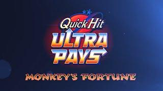 WOW!  HUGE WIN!  8 QUICK HITS on QUICK HIT ULTRA MONKEY'S FORTUNE SLOT MACHINE POKIE