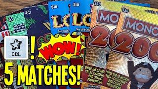 PROFIT DANCE!!  2 of EACH! $20 Monopoly 200X  Space Invaders  Texas Lottery Scratch Off Ticket