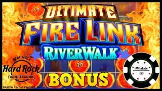 HIGH LIMIT Lightning Cash Magic Pearl & Ultimate Fire Link River Walk $25 BONUS ROUND Slot Machine