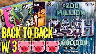 $150/TICKETS! BACK TO BACK w/ 3 Piggies!  $50 $200 Million Ca$h + $30 Cash Party  TEXAS Lottery