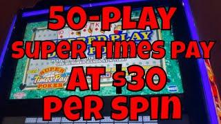 50-play Super Times Pay Video Poker at $30 Per Spin