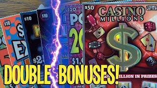 First Time DOUBLE POWER Bonuses!  $190 TEXAS LOTTERY Scratch Offs