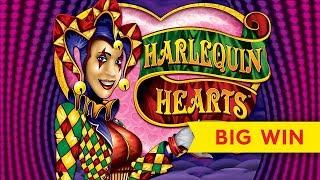 BIG WIN BONUS! Harlequin Hearts Slot - RETRIGGER, YES!
