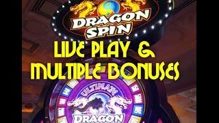 Ultimate Dragon Spin - first look - max bet live play w/ multiple bonuses - Slot Machine Bonus