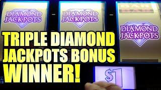 TRIPLE DIAMOND JACKPOTS BONUS WIN!  COLOR-BLINDED AGAIN!? Slot Machine (IGT)