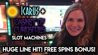 Icarus  Monster Line Hit!  BIG WIN!!! Cabinet of Curiosities Free Spins Bonus!