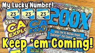 MULTIPLE MATCHES!! $20 200X + 2X $10 $200 Million Cash Explosion!  TEXAS LOTTERY Scratch Offs
