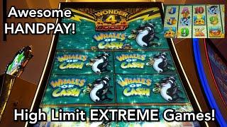 A WHALE of a JACKPOT on HIGH LIMIT Wonder 4 Boost + Extreme Free Games!