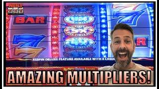 The MULTIPLIERS LINED UP! Red Hot RESPIN Dollar Slots!!