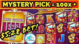 MYSTERY PICK DOWNGRADE LEADS TO HUGE WIN!  BANG THAT DRUM! DANCING DRUMS SLOT MACHINE