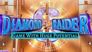 New DIAMOND RAIDER Slot Machine $15 Max Bet Bonus | Game With MASSIVE POTENTIAL